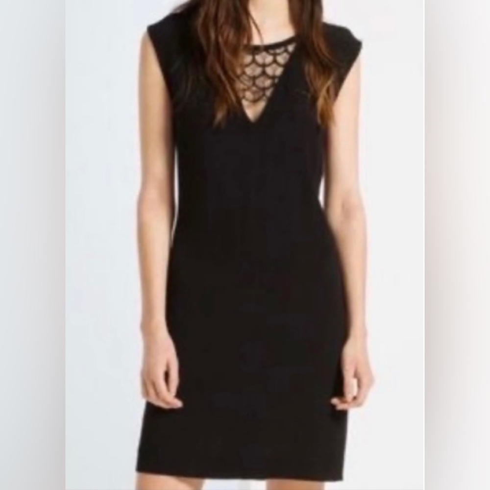 NWT Sandro Rustico Shift Dress Size S Black
